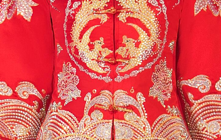 Bride Wedding Dress Exquisite Phoenix Embroidery Cheongsam Oriental Chinese Style Bride Costume Toast Clothing - Blossom Wedding