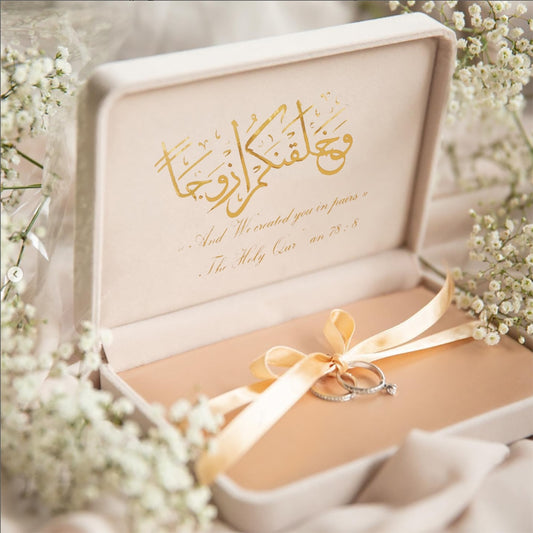 Personalise Flannel Wedding Ring Box - Blossom Wedding