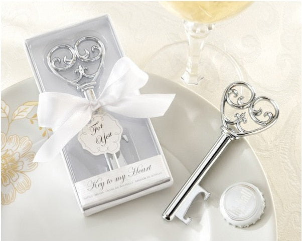 12 PCS Heart Shape Bottle Opener With Box - Blossom Wedding