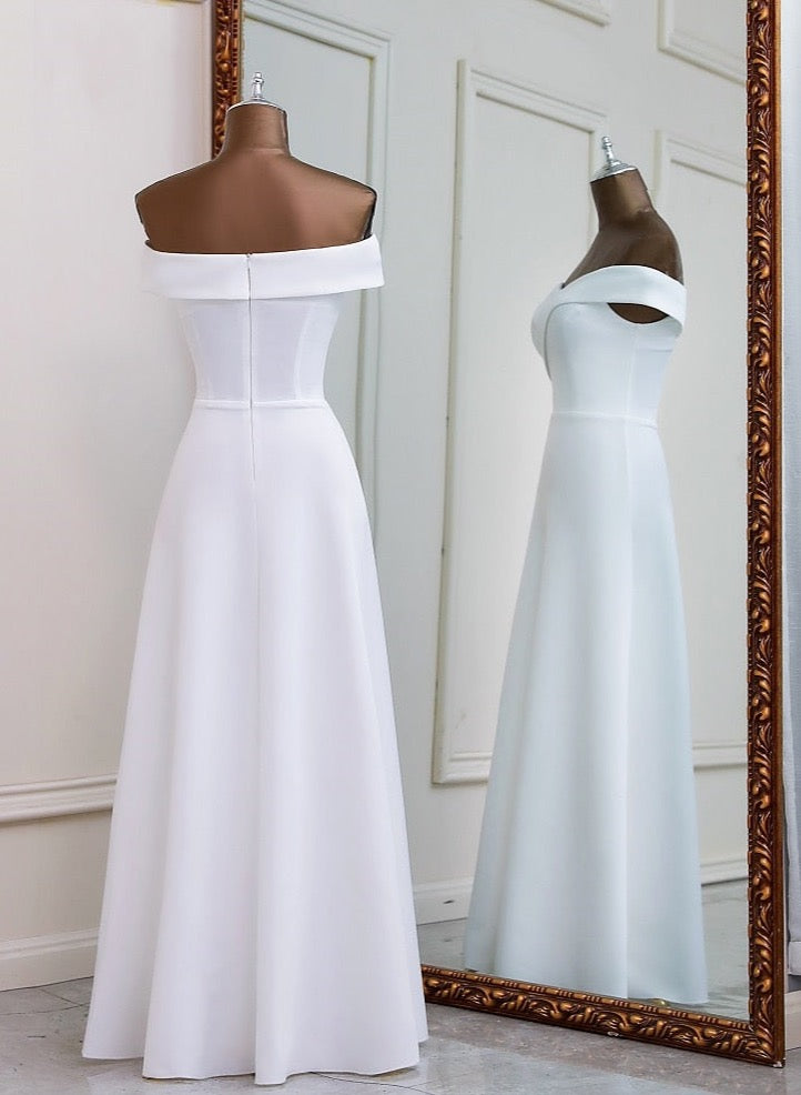Sleeveless Simple A-line Style Evening Dress - Blossom Wedding