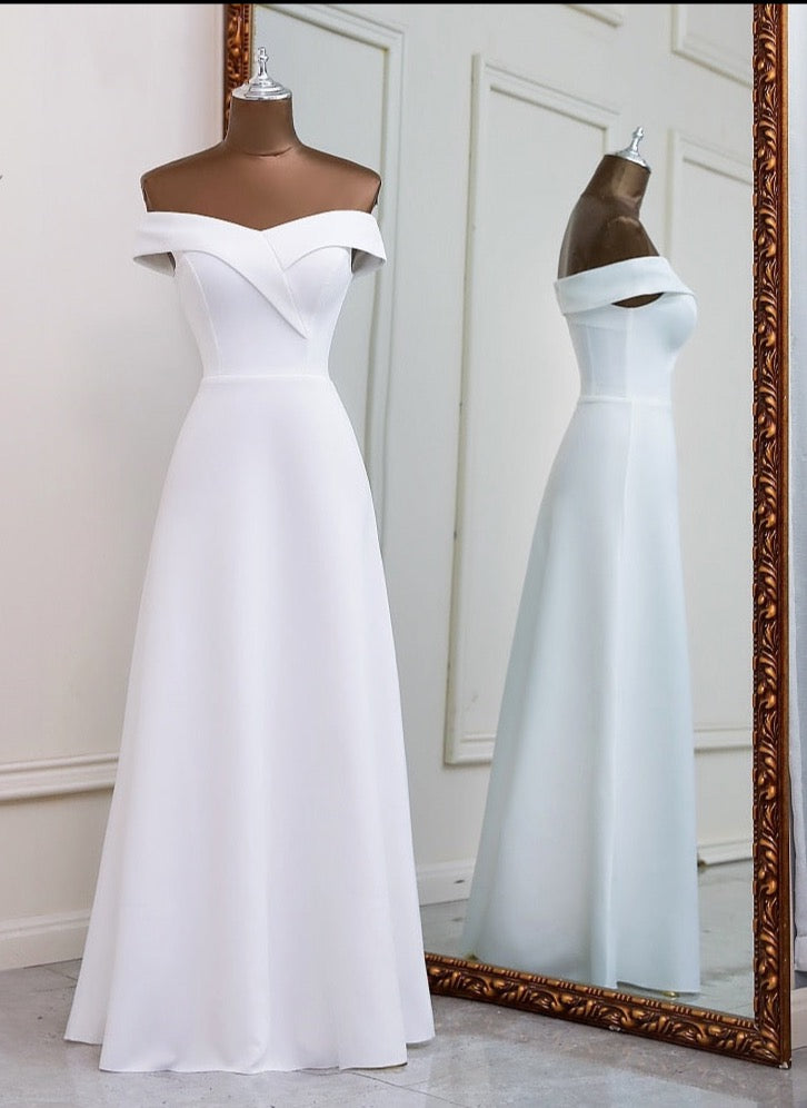 Sleeveless Simple A-line Style Evening Dress - Blossom Wedding