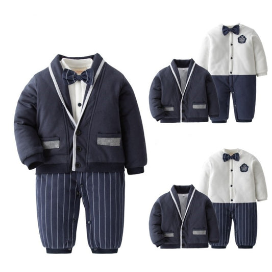 Winner Bowtie Decorated Warm Cotton Baby Boys 2-piece Suit Set/Flower Boy Set - Blossom Wedding