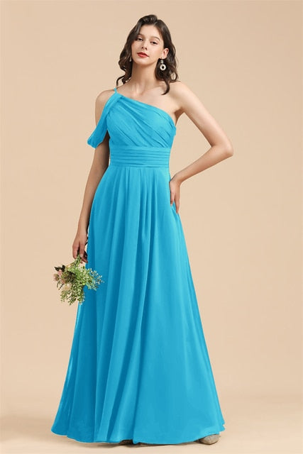 One-Shoulder Bridesmaid Dresses Evening Gown Plus Size - Blossom Wedding