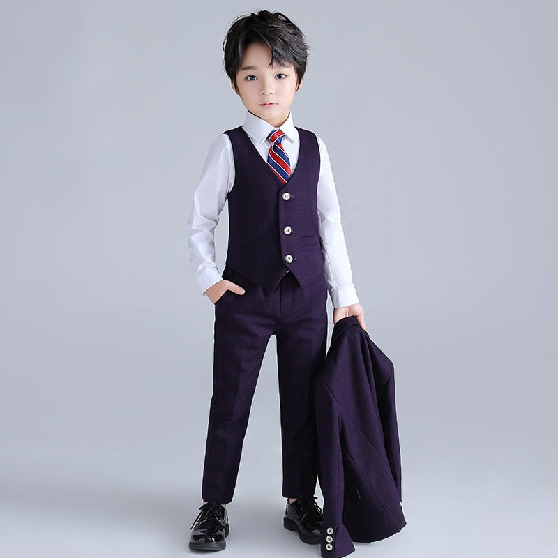 5 or 6 Pieces Set Boy Formal Suit/Flower Boy Suit - Blossom Wedding