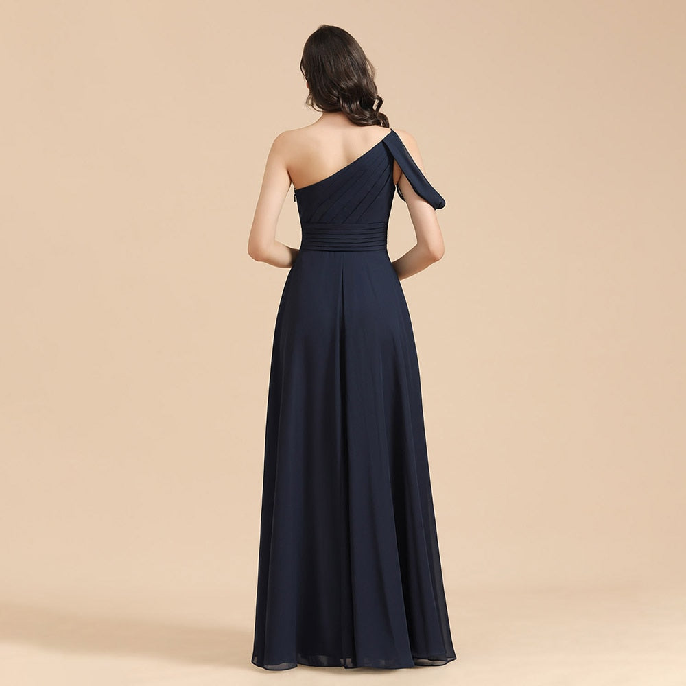 One-Shoulder Bridesmaid Dresses Evening Gown Plus Size - Blossom Wedding