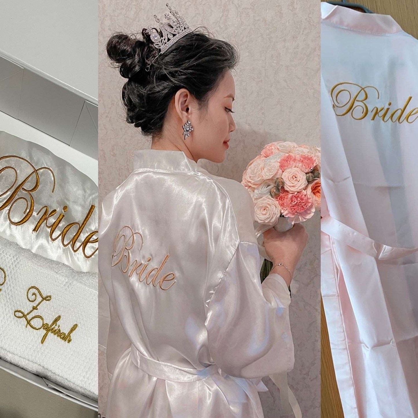 Bride and Bridesmaid Robe with Soft Satin Fabric - Blossom Wedding