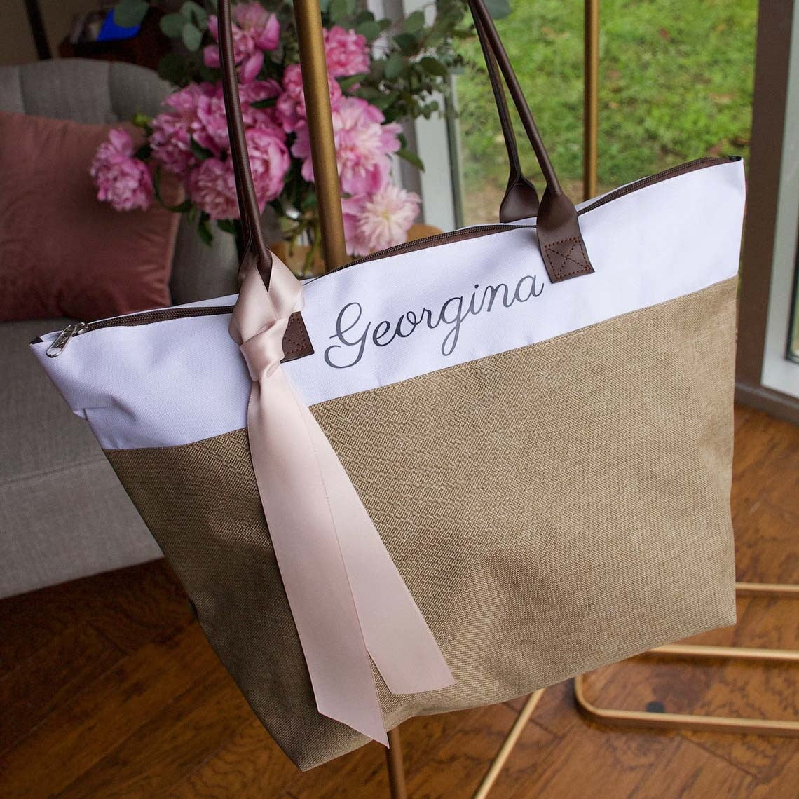 personalized tote bags with zipper