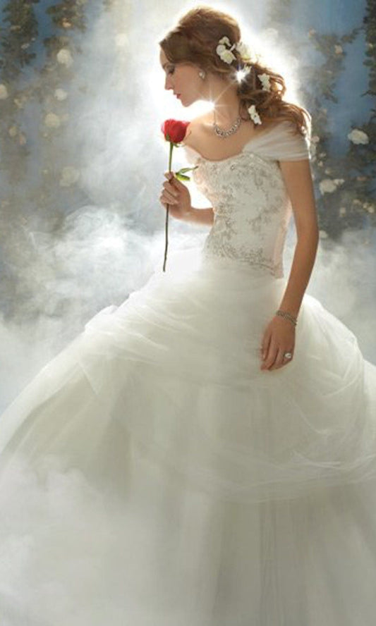 [For Rent ONLY] Belle Disney Fairy Tale Wedding Dress in Ivory /Metallic (Ball Gown) - AA206 - Blossom Wedding
