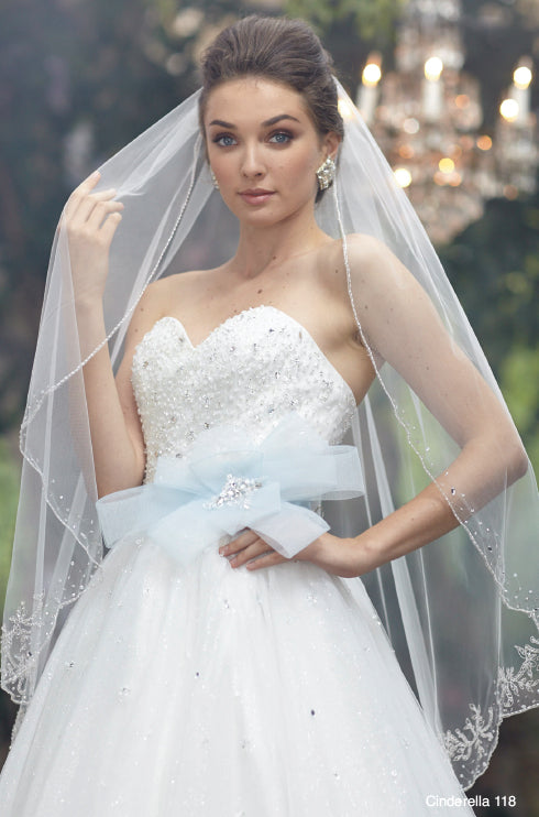 [For Rent ONLY] Cinderella Disney Fairy Tale Wedding Dress in Ivory / Glass Slipper Glass Slipper Belt (Ball Gown) - AA241 - Blossom Wedding