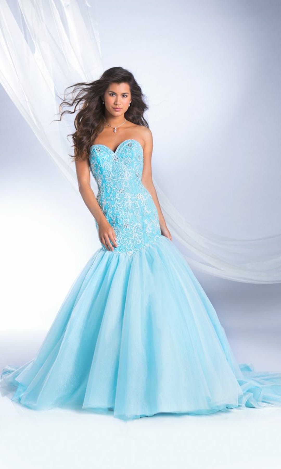 [For Rent ONLY] Ariel Disney Fairy Tale Wedding Dress in Ocean Blue (Fit and Flare) - AA249 - Blossom Wedding