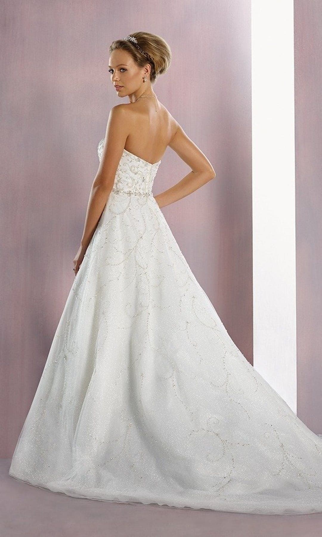 [For Rent ONLY] Cinderella Disney Fairy Tale Wedding Dress in Ivory /Silver (A-Line) - AA262 - Blossom Wedding